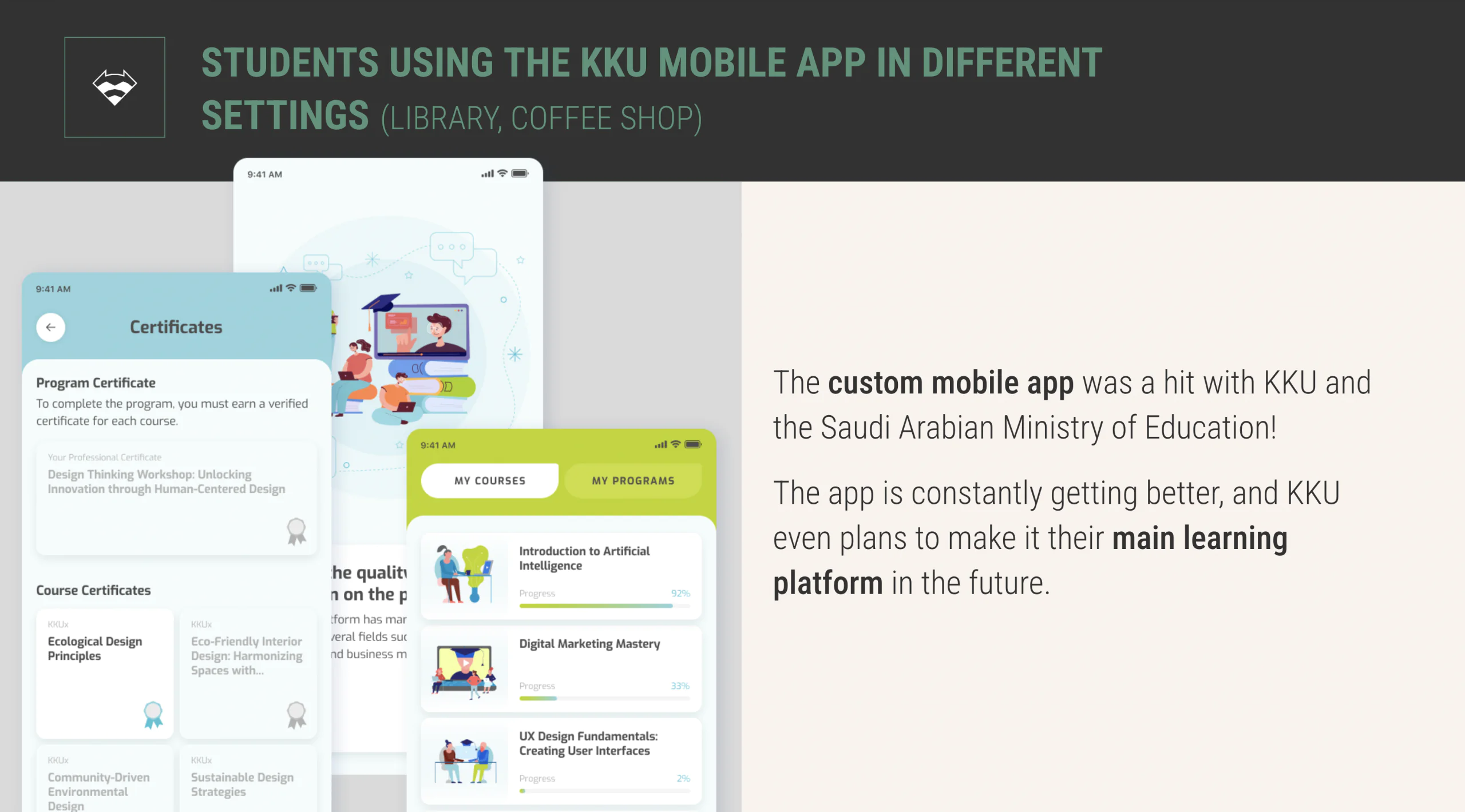 Mobile learning app for the university