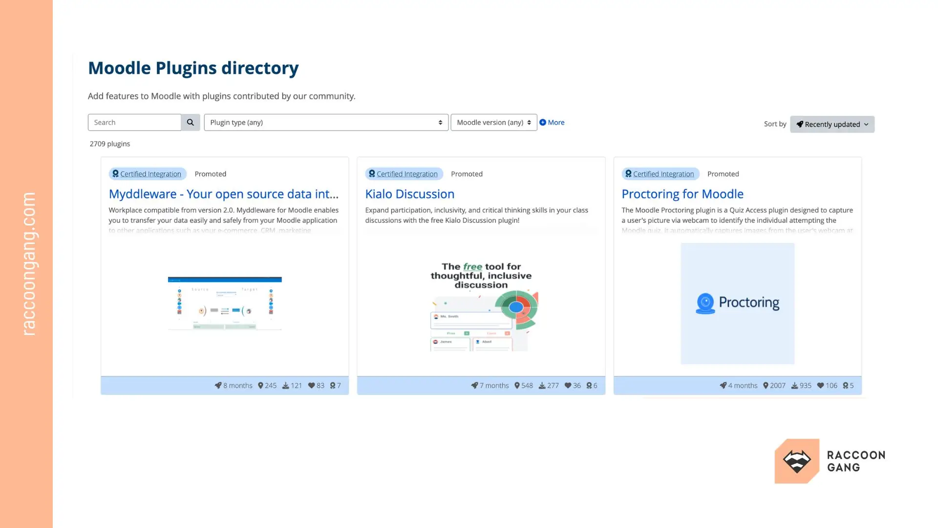 Moodle plugins directory showcasing LMS extensions for customization, integrations, and added functionality